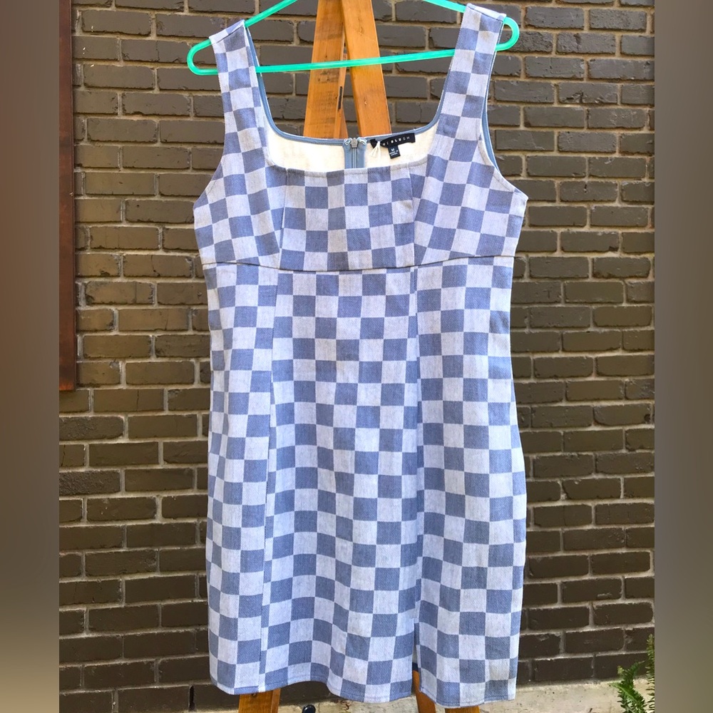 Blue Blush Medium Checkered Dress